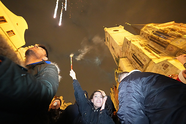 Česko vstoupilo do roku 2026, centrum oslav bylo na Staroměstském náměstí